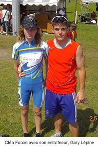 les 3 pistes 2011 - Cl�a Facon avec son entra�neur, Gary L�pine